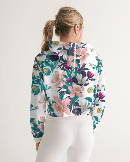 Warm Floral Women's Cropped Hoodie