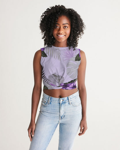 Purple Flower Women's Twist-Front Tank