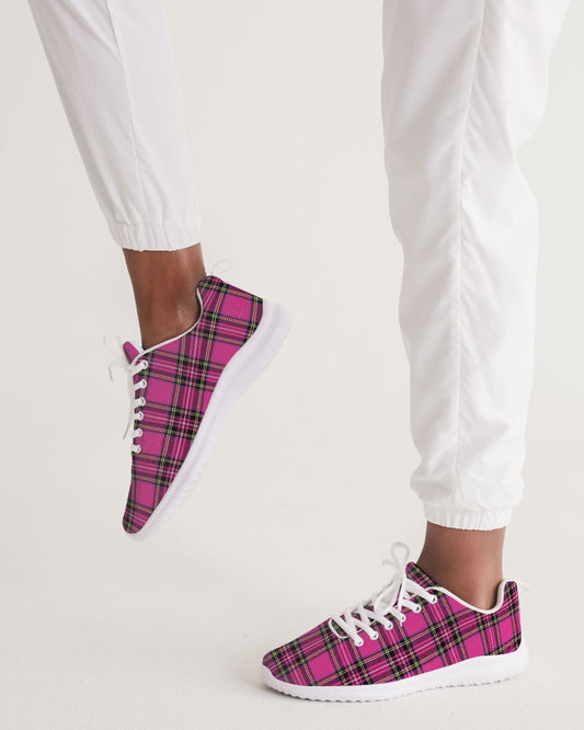 Pink Plaid Women's Athletic Shoe