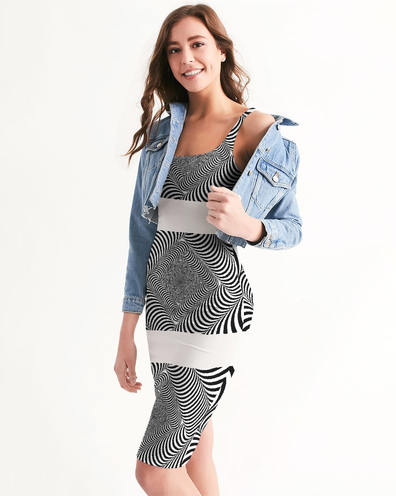 Optical illusion Women's Midi Bodycon Dress