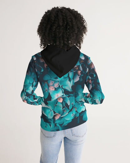Teal Floral Women's Hoodie