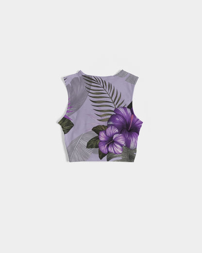 Purple Flower Women's Twist-Front Tank
