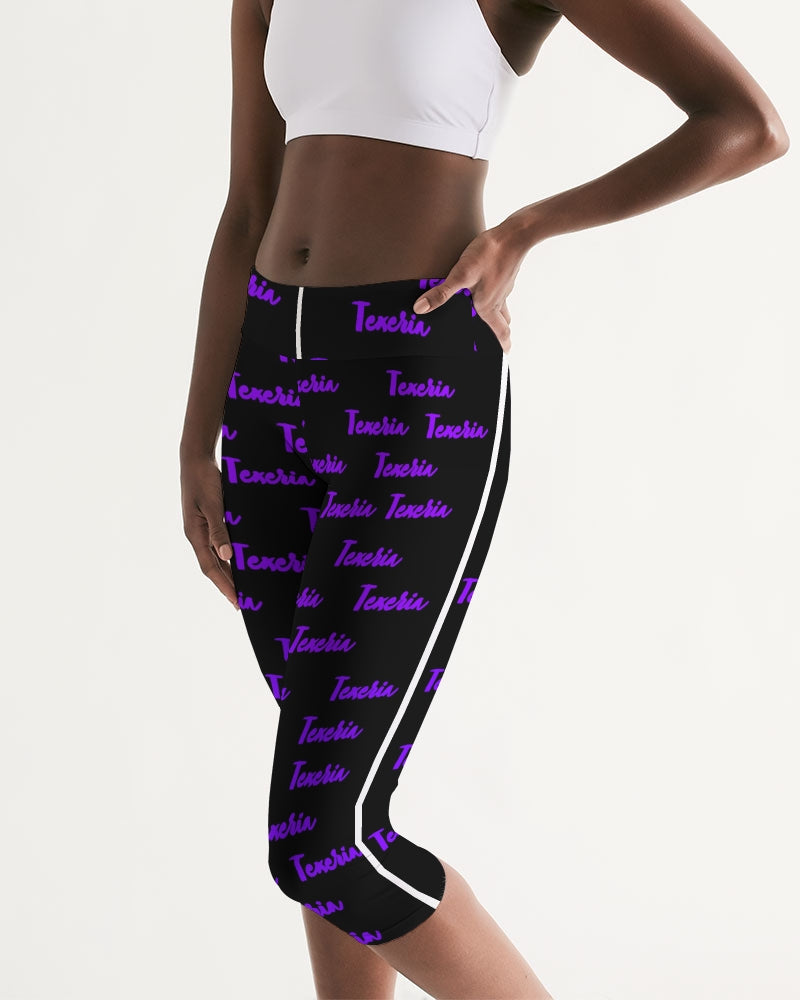 Texeria Monogram purple Women's Mid-Rise Capri