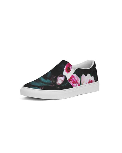 Dark Floral Men's Slip-On Canvas Shoe