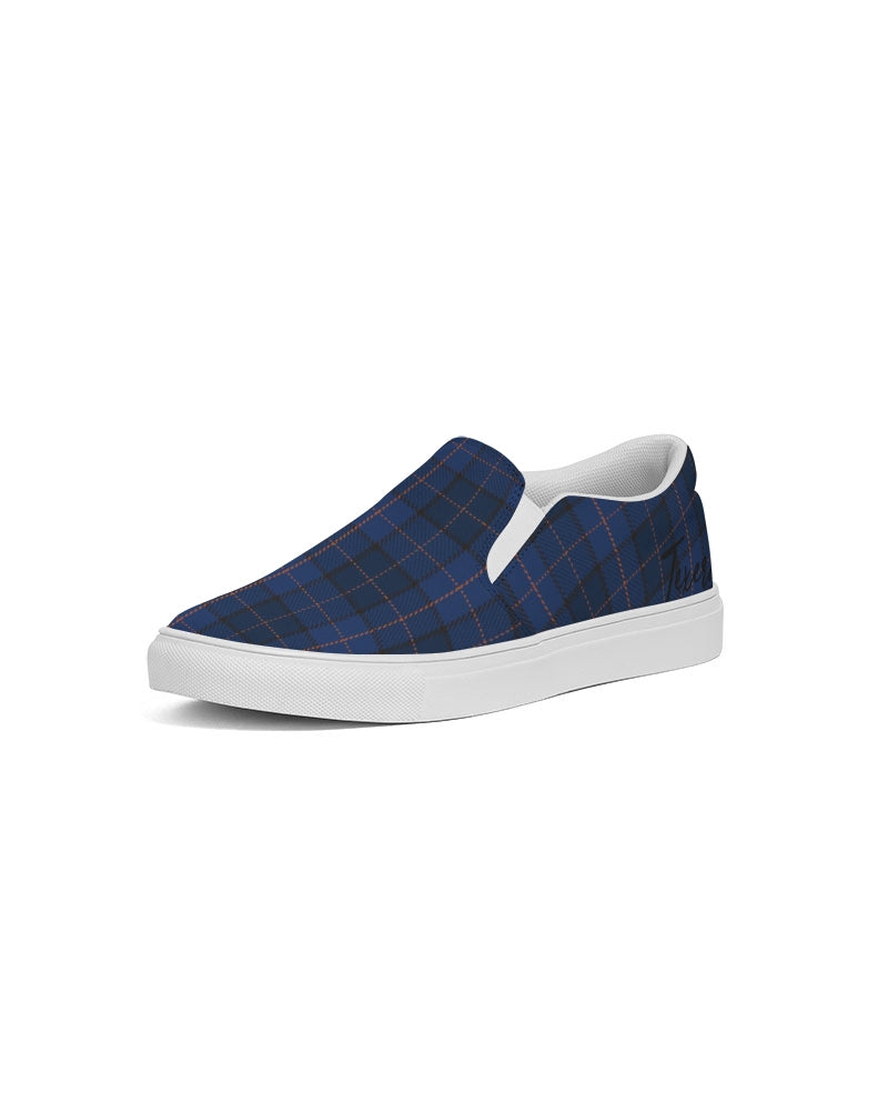 Blue Plaid Women's Slip-On Canvas Shoe