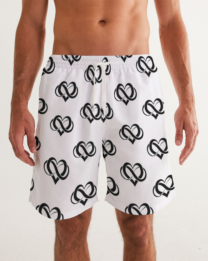 Poly Love White  Men's Swim Trunk