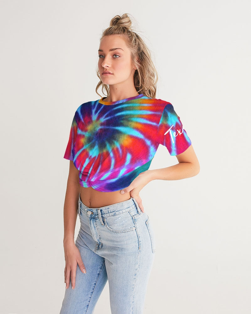 Tye Dye Women's Twist-Front Cropped Tee