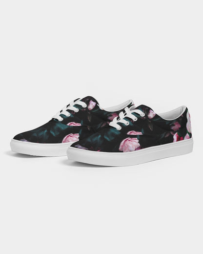 Dark Floral Men's Lace Up Canvas Shoe