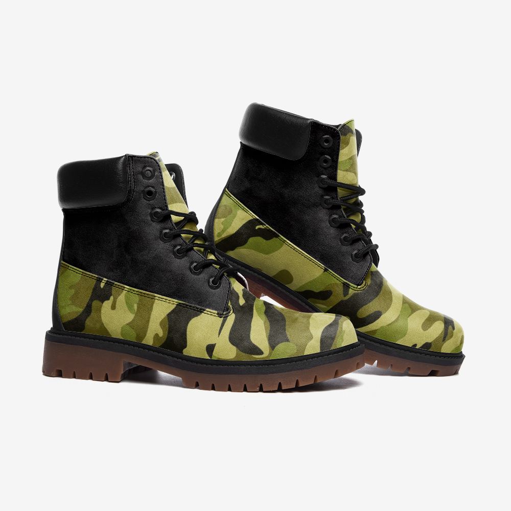 Camo 2 (green) Casual Leather Lightweight boots