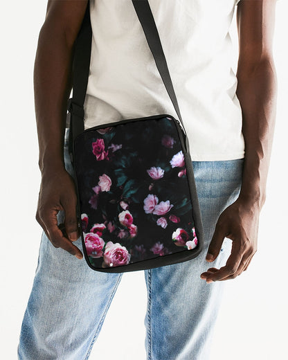 Dark Floral Messenger Pouch