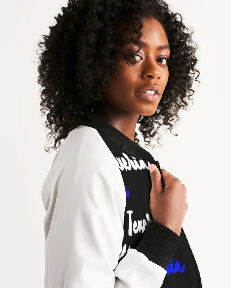 Texeria Monogram Blue Women's Bomber Jacket