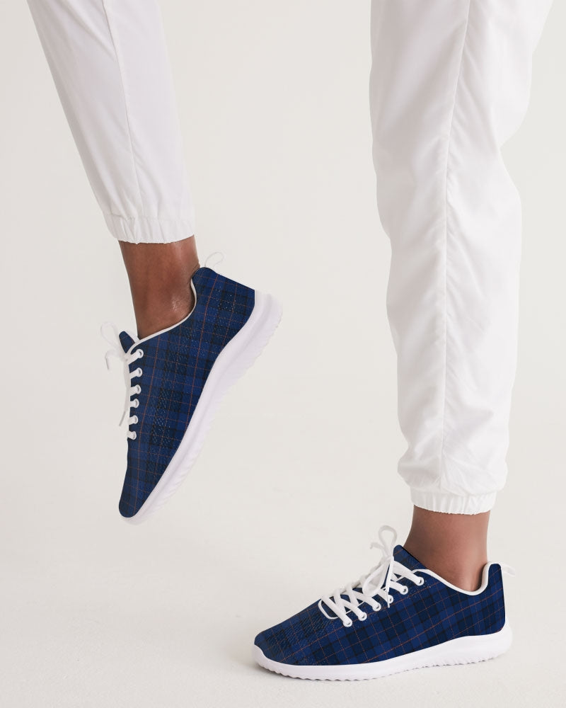 Blue Plaid Women's Athletic Shoe
