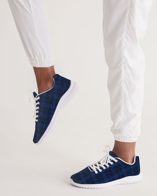 Blue Plaid Women's Athletic Shoe