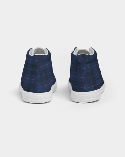 Blue Plaid Kids Hightop Canvas Shoe
