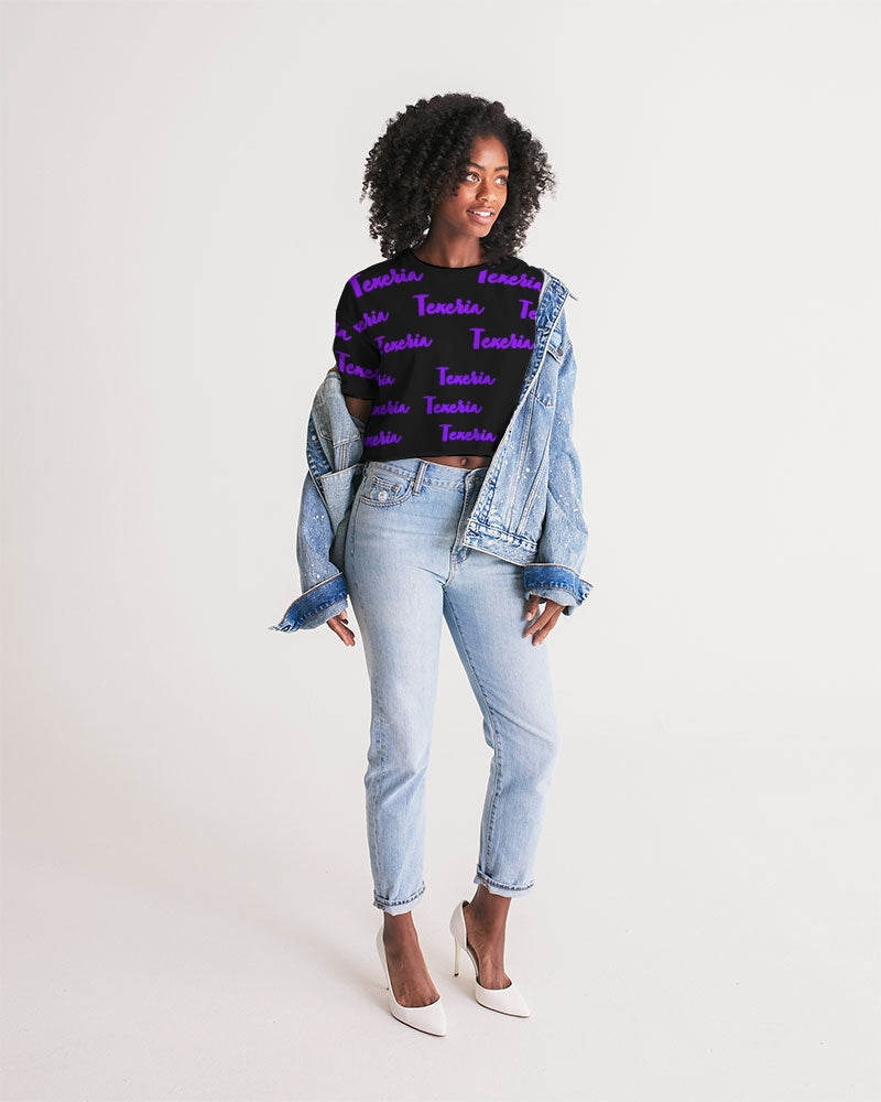 Texeria Monogram purple Women's Lounge Cropped Tee