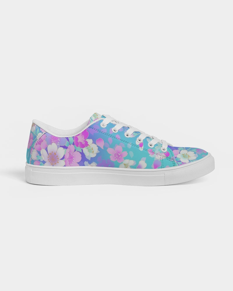 Floral Pinks Women's Faux-Leather Sneaker