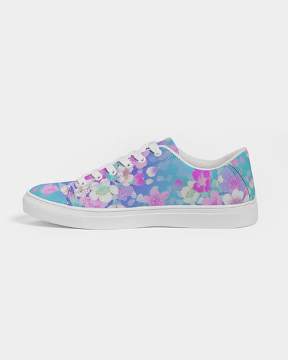 Floral Pinks Women's Faux-Leather Sneaker