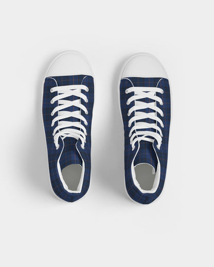 Blue Plaid Women's Hightop Canvas Shoe