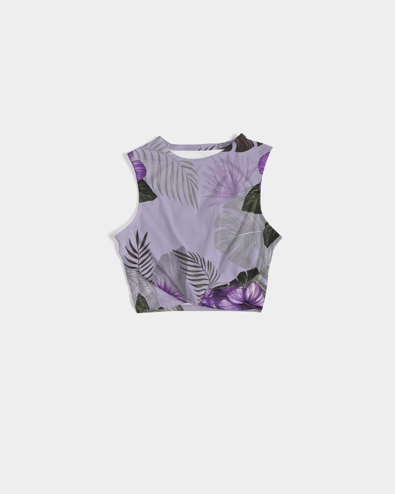 Purple Flower Women's Twist-Front Tank