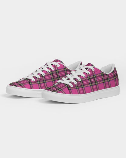 Pink Plaid Women's Faux-Leather Sneaker
