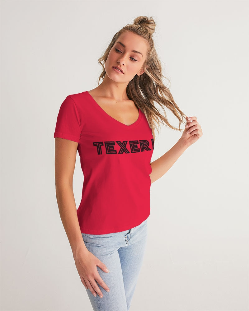 Candy Apple Red Women's V-Neck Tee