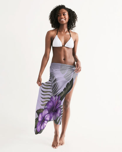 Purple Flower Swim Cover Up