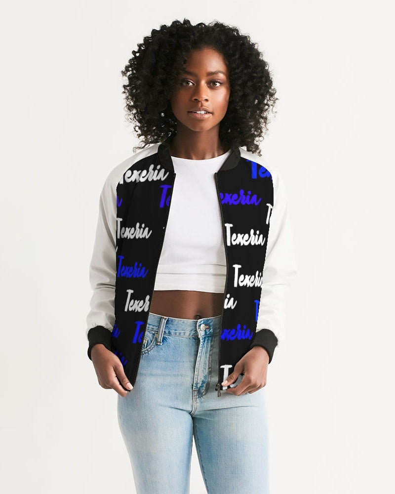 Texeria Monogram Blue Women's Bomber Jacket