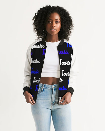 Texeria Monogram Blue Women's Bomber Jacket