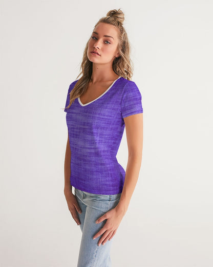 violet Women's V-Neck Tee