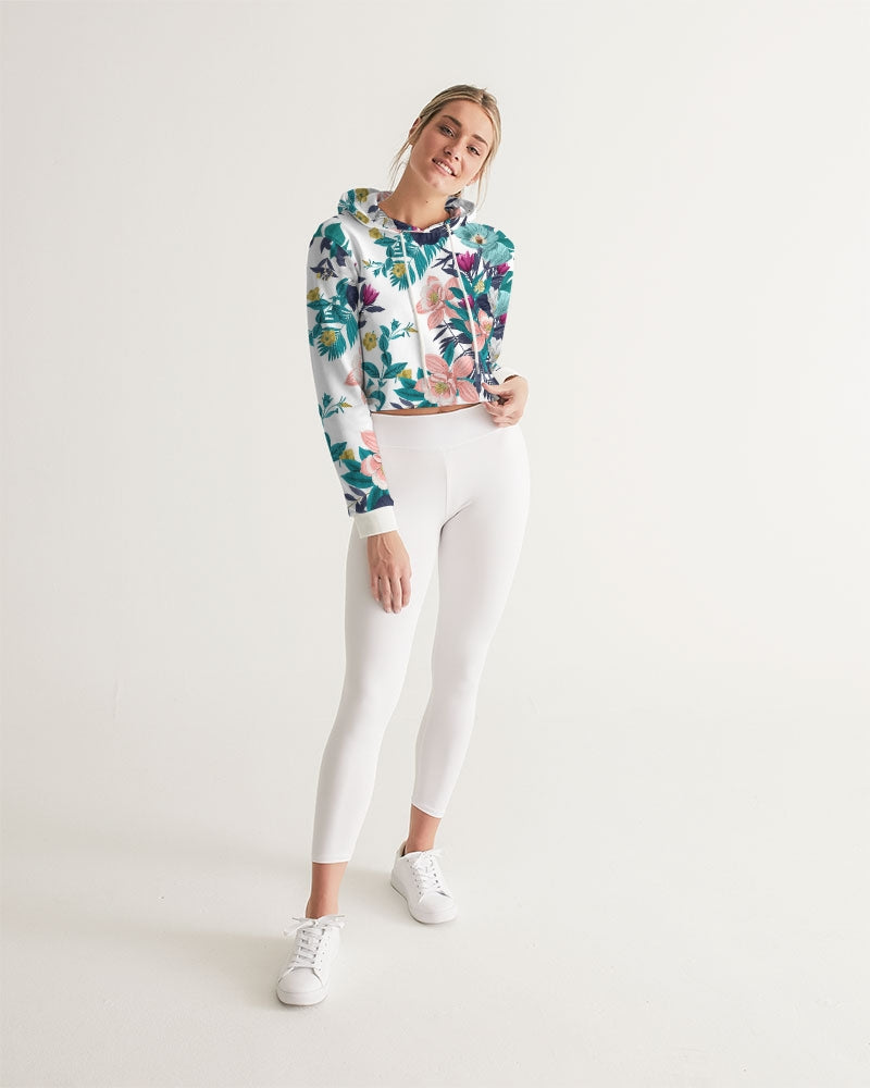 Warm Floral Women's Cropped Hoodie
