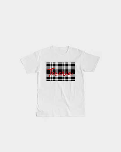 Black & White Plaid Men's Graphic Tee