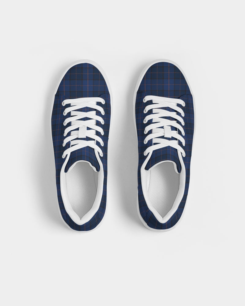 Blue Plaid Women's Faux-Leather Sneaker