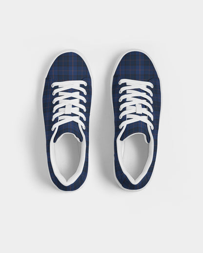 Blue Plaid Women's Faux-Leather Sneaker