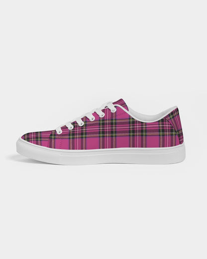 Pink Plaid Women's Faux-Leather Sneaker