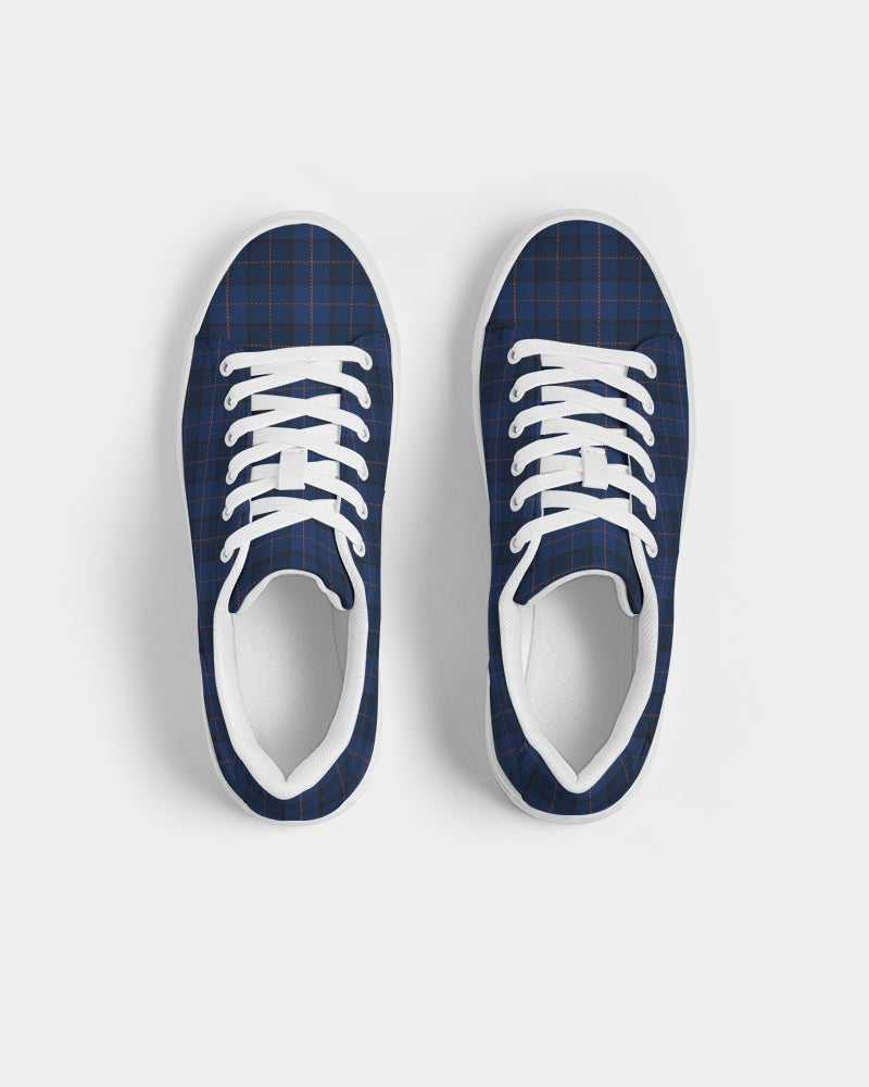 Blue Plaid Men's Faux-Leather Sneaker