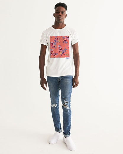 Peach Floral Men's Graphic Tee