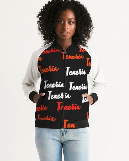 Texeria Monogram Red Women's Bomber Jacket