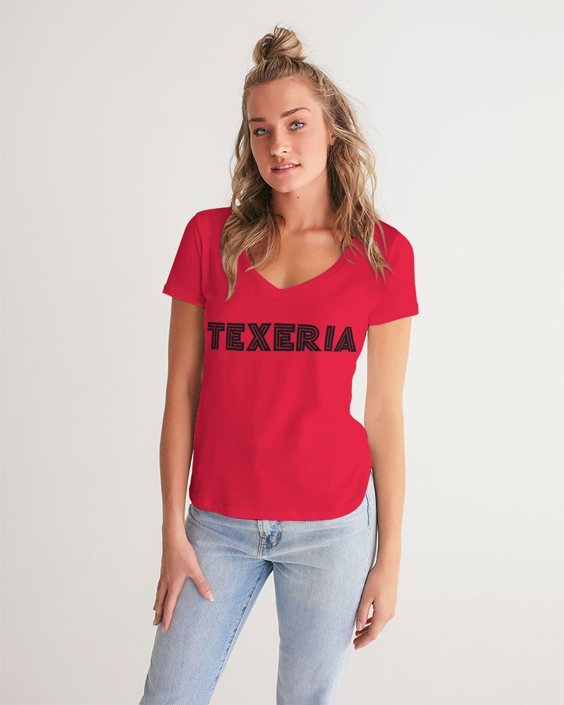 Candy Apple Red Women's V-Neck Tee