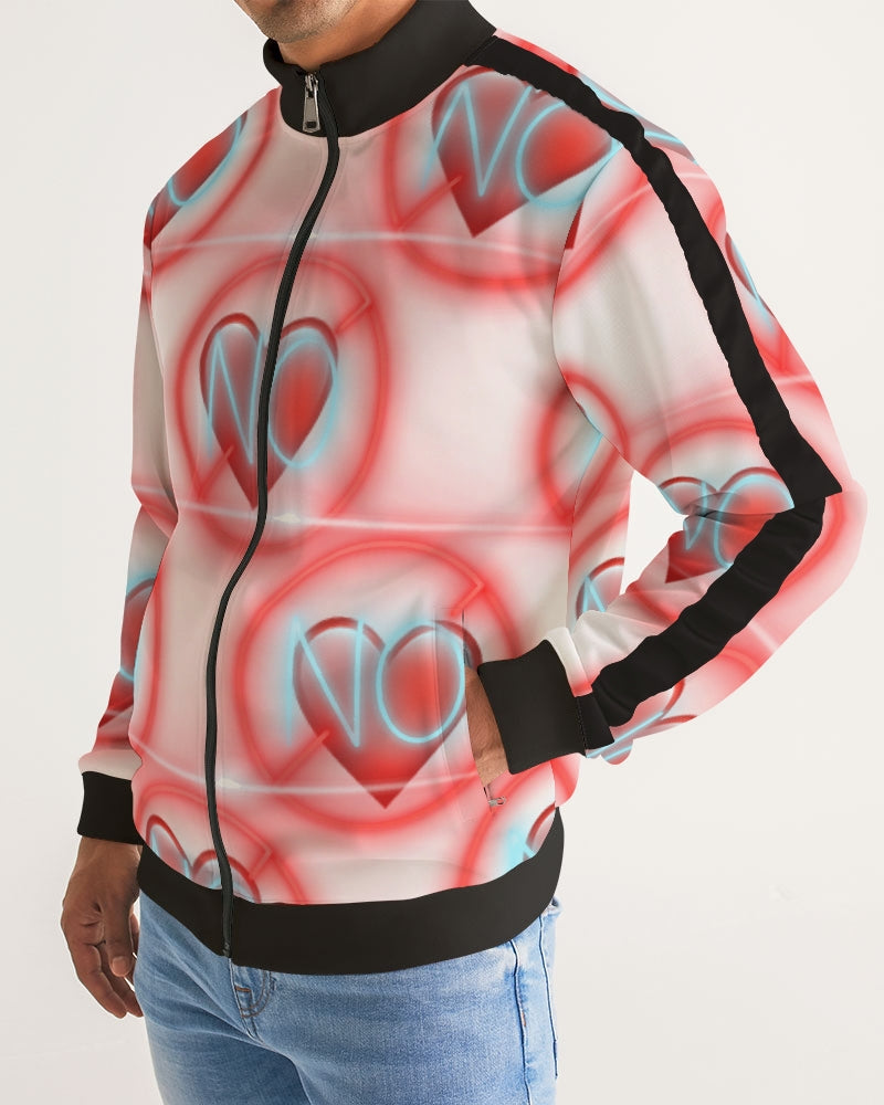 No love 2 Men's Stripe-Sleeve Track Jacket