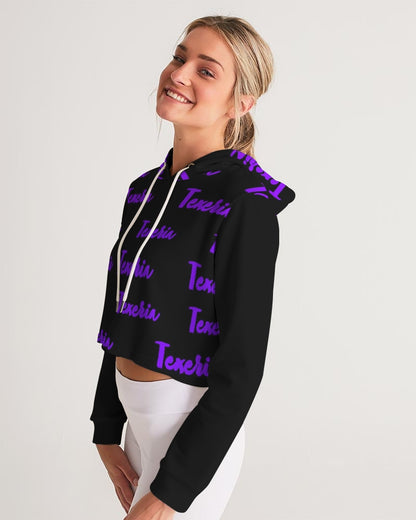 Texeria Monogram purple Women's Cropped Hoodie