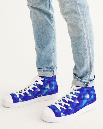 Crystal Blue Men's Hightop Canvas Shoe