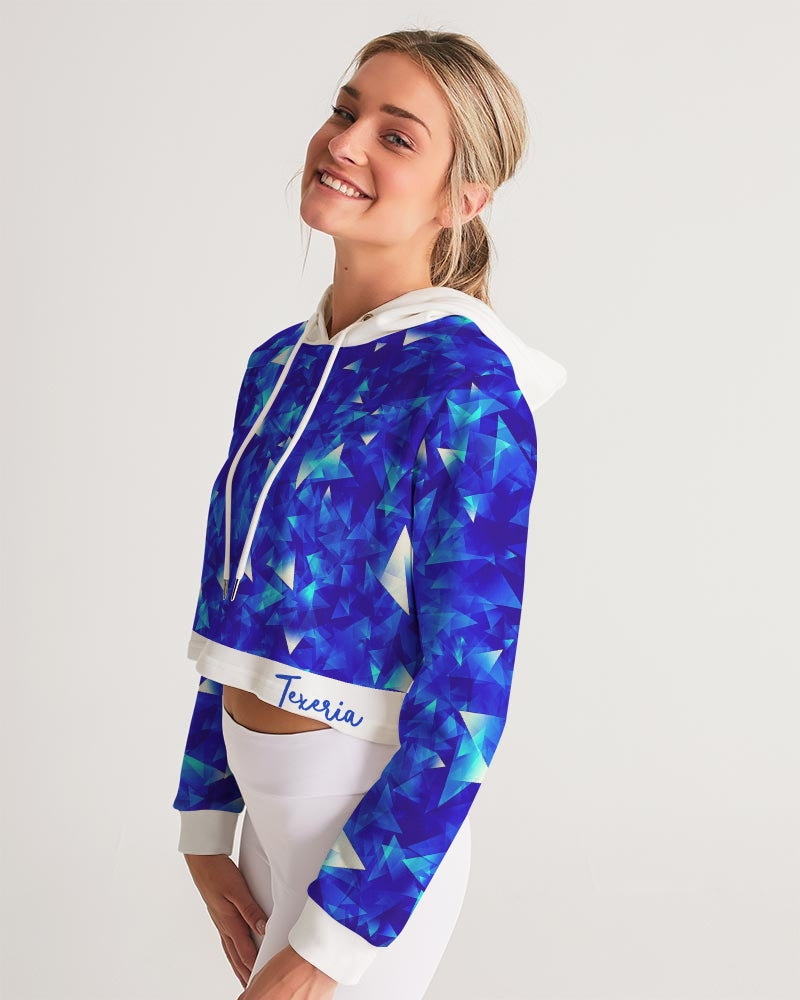 Crystal Blue Women's Cropped Hoodie