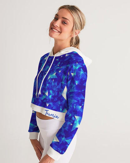 Crystal Blue Women's Cropped Hoodie