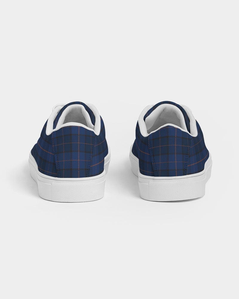 Blue Plaid Women's Faux-Leather Sneaker