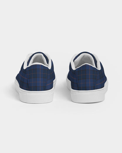 Blue Plaid Women's Faux-Leather Sneaker
