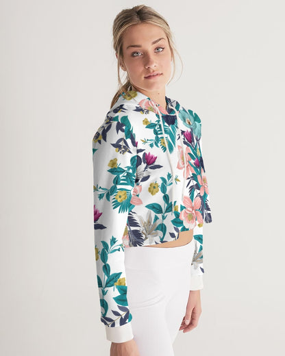 Warm Floral Women's Cropped Hoodie