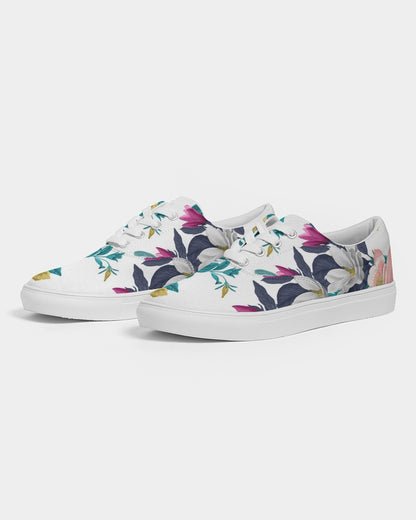 Warm Floral Women's Lace Up Canvas Shoe