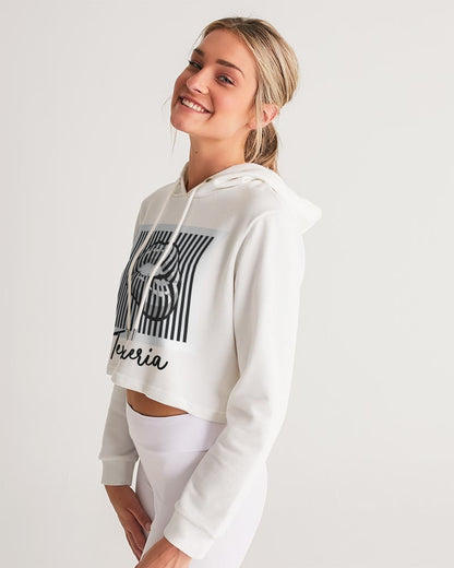 Pin Stripe Lips Women's Cropped Hoodie