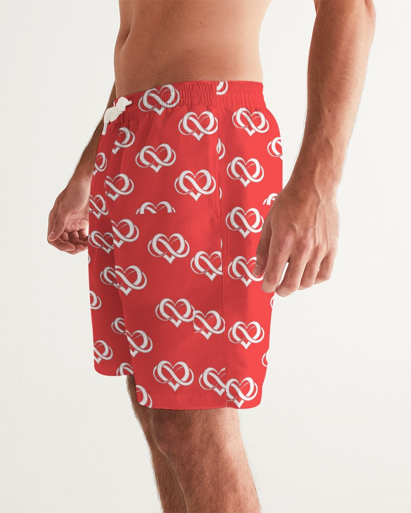 Poly Love Red Men's Swim Trunk