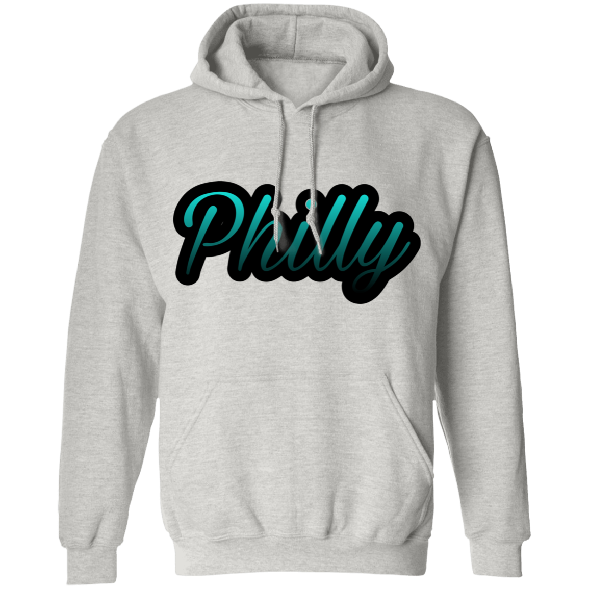 Teal Philly Mens Pullover Hoodie